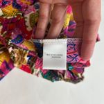 Rose + Olive  Bright Floral Textured Crepe Wide Leg Pant L Photo 4