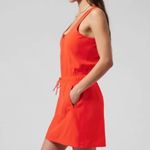Athleta Savannah Strap Mini Dress Orange Tie-Waist Size Medium Petite Photo 6