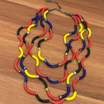 Vintage Curve Tube Glass Multi Strand Colorful Glass Bead 22” Beaded Necklace Photo 6