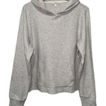 J. Crew Women Cloudspun Yarn Knit Hoodie Sz L Dusk Gray Sweatshirt Pullover Soft Size L Photo 0