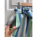 Indigo Rein Linen Blend Striped Side Slit Waist Tie Wide Leg Pant Small Resort Photo 5