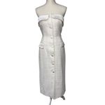 MARIANNA SENCHINA Diana Dress in White Medium New Womens Tweed Midi Photo 4
