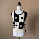 INDUSTRY REPUBLIC | Checkered Knit Floral Sleeveless Sweater Sz M Black Size M Photo 5
