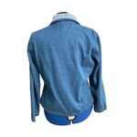TANTRUMS Women’s Vintage Denim Winter Snowman Jacket Blue White Size Large Blue Photo 3