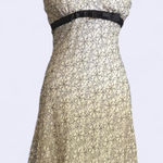B Darlin Vintage Y2K B.Darlin Size 9/10 Halter Dress‎ Lace Cream Floral Empire Waist Bow Photo 0