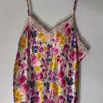 Delicates ‎ Size Large Colorful Floral Satin Camisole Photo 0
