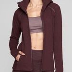 Athleta  Stronger zip up hoodie in maroon burgundy Photo 0