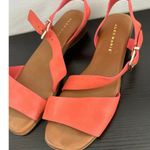 Alex Marie 8.5 Women's Coral Leather Slingback Low Heel Buckle Sandals  Photo 1
