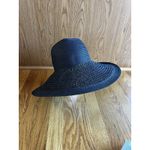 J.Crew  Textured Summer Straw Hat 09500 Packable Wide Brim Dusty Dune Black‎ Photo 1
