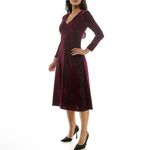 Madison Tara Long Sleeve V Neck A Line Midi Dress Size 8 Photo 1