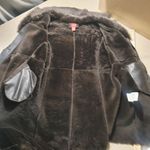 Olsen Europe Womens Lamb Fur Coat Size 10 Brown Shearling Button Closure Turkey Photo 2