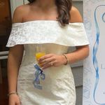 BHLDN Anthropologie  INGRID STRETCH JACQUARD OFF-THE-SHOULDER MINI DRESS Photo 1