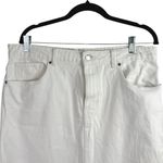 Mango MNG  White High Waist Front Slit Midi Denim Straight Pencil Skirt Size L Photo 3