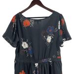 Modcloth Dress 1X Floral Print Mini Short Sleeve Fit and Flare Photo 2