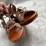 Lucky Brand Hipsta Open Toe Leather Wedge Sandals Tan Brown Size 7.5 Photo 10