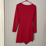 SheIn Red Square Neck Long Sleeve Form Fitting Dress | Size Large Photo 5