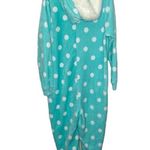 secret treasures  Light Blue White Polka Dot Mitten Print Full Pajamas Zipper XL Photo 5