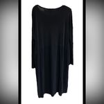 Eileen Fisher Dress Black Charcoal Colorblock Pockets Silk Lagenlook Photo 5