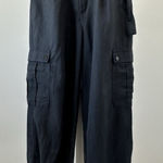 ZARA  Slate Gray High Waist Belted Paperbag Cargo Balloon Pants, Sz: S (b26) Photo 0