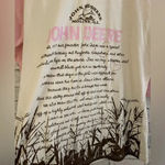 John Deere Women’s  Moline IL raglan style crop sleeve cream & pink shirt XL Photo 2