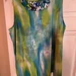 Like new Maggie Barnes reversible dress tank. 1X Blue Photo 1
