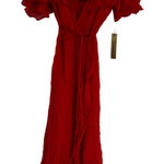 Reformation Garbo Wrap Midi Dress Cherry Red NWT Size XS Photo 0