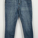 Eddie Bauer  Womens 10 Slightly Curvy Skinny Ankle Blue Jeans Geometric Photo 0