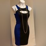 Guess Blue & Black Sleeveless Cutout Colorblock Bodycon Dress Sz. 2 Photo 3