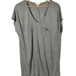 Leith  Light Gray Pocket Front Scoop Neck Short Sleeve Tunic M Photo 0