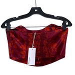 Reformation Maia Silk Corset Strapless Top Brick Floral 4 NWT Photo 5