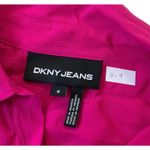 DKNY Jeans Fuchsia Tie Front Top Women Size Medium | 11-9 Photo 3