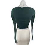 Free People NEW FP Movement Gone Adrift Green Striped Yoga Athletic Crop Top M Photo 1