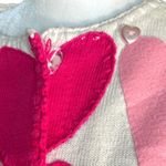 Vintage 1996 Michael Simon Heart Sweater Pink Red Button Crewneck Cardigan White Size M Photo 1