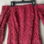 Bebe  sz 8 off shoulder wine burgundy floral  bell sleeve mini cocktail‎ dress Photo 1