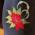 Classic Elements  Women’s Black Christmas Pearl Snap Jacket Sz Lg-EUC Photo 2