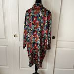 VTG CYPRESS JEWEL PRINT SILKY SHIRT DRESS NIGHT GOWN Red Size M Photo 2