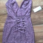 Tobi Lavender Dress With Lace Up Front Photo 1