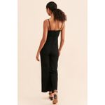 Maeve Anthropologie Femme Scalloped Stretch Jumpsuit Black Size 8 Photo 13