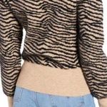 ASTR  The Label Tiger Print V neck Sweater Brown Tan Black animal print soft S Photo 1