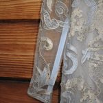 Mac Duggal NWT 11165 Blue Queen Anne Lace Long Sleeve V-Neck Trumpet Gown Dress Photo 8