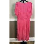 Torrid Women's Midi Swiss Dot Linen Surplice Dress Honeysuckle Pockets NWT Photo 1