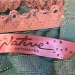 NATIVE INTIMATES 00’s Turquoise & Silvery Gray Lace Satin Babydoll Chemise 36C Blue Size 36 C Photo 3