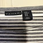 Tahari  Black and White Striped Short Sleeve Top Photo 2