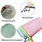Set/3 Waterproof GREEN Document Zipper Travel Pouches, File Organizers, Clear Photo 3