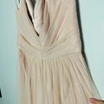AMSALE Blush Pink Sweetheart Neckline Hourglass Chiffon Strap Maxi Dress Size 6 Photo 9