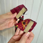 Vintage Floral Embroidered Red Belt Velcro Closure Photo 2