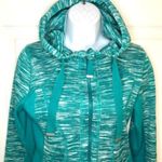 Zella  Marled Hoodie Zipper Sweatshirt Jacket Long Sleeves Teal S Photo 2