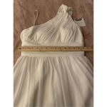 Donna Morgan NWT  One Shoulder Chiffon Pleated Dress Off White Size 4 Photo 2