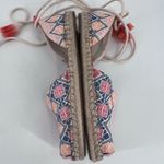 Toms  Womens Lace-Up Katalina Chambray Espadrilles Flat Shoes Blue Pink Size 8.5W Photo 5