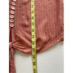 ZARA  Button-Down‎ Blouse Tie-Front Long Sleeve Textured Salmon Pink M Photo 3
